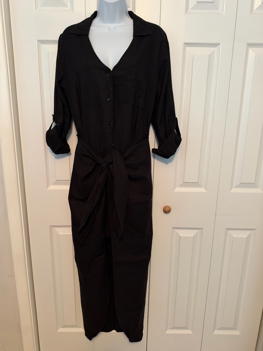 Young Fabulous & Broke Black Button-Front Convertible Maxi Dress